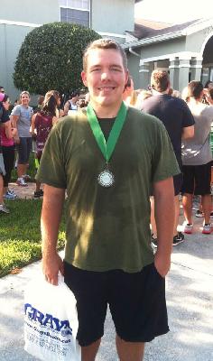 My recent 5k 2nd place finish for Ages 25-29